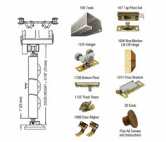 various types of hardware and accessories are shown in this diagram, including the top part of an electrical device