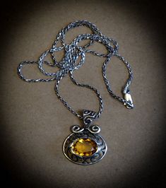 This 925 Sterling Silver and Citrine Pendant features a wonderful citrine gem. It's placed in a vintage 70's era Navajo-style design. We've matched this golden gem with our 22" Rhodium Protected Sterling Silver rope chain. Dimensions: 1"x.1" Chain: 22" Weight: 8g ITEMS ARE SOLD AS IS, NON-RETURNABLE WITH NO WARRANTY, ALL STONE WEIGHTS & GRADES HAVE BEEN ESTIMATED AND ARE APPROXIMATES. Silver Rope Chain, Navajo Style, 70s Era, Citrine Pendant, Garnet Pendant, Rope Chain, Style Design, Citrine, Necklace Etsy