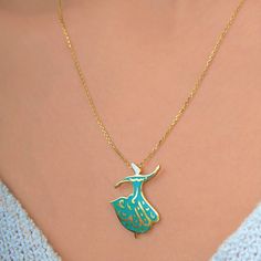 Whirling Dervish 14k Solid Gold Necklace, Turquoise 14k Solid Gold Necklace, Gift For Mother, Gift For Her, The Best Price Necklace Whirling Dervish, Gold Necklace, Jewellery, 14k Solid Gold, Best Price, Gift for Her, Gift For Mother, Mothers Day, Anniversay Gift, Religious Pendant, Pendant, Gold Pendant, The best gift Weight: 3.60 gram Material: 14k Gold (100% real, not plated, not filled) The perfect birthday or holiday (Cinco de mayo, Valentines Day, Hanukah, Christmas, Mothers Day...etc.) gift. As with all of our products, this item is handmade and made to order. Please contact us regarding any product related issue. Quality and satisfaction is our priority. Returns: If for any reason you are not satisfied with your purchase, you may return it within 7 days of purchase. We will credit Fine Jewelry Turquoise Pendant Necklace Gift, Fine Jewelry Turquoise Pendant Necklace, Spiritual Gold Necklace For Mother's Day, Unique Gold Turquoise Necklace Gift, Elegant Yellow Gold Turquoise Necklace Gift, Gold Necklace With Feathers For Gift, Gold Feather Necklace For Gift, Anniversay Gifts, Yellow Gold Wing-shaped Necklace For Gift