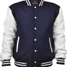 About This Item New With Tags. Manufacturing Defect Minor Stains On Arms. New Superb Faux Leather Sleeve And Fleece Body Letterman College Varsity Jackets Navy Blue & White Color. Material: High Quality Faux Leather Sleeves And Fleece Body *Front Pocket With 2 Inner Pockets And 1 Mobile Pocket This Excellent Quality Fabric Is Soft And Thick Texture, Made For This Highly Functional Design.Hand Washing And Machine Washable Size: Medium And Small Description Features: A Fashionable And Stylish Eye- Varsity Winter Outerwear With Pockets, Winter Varsity Jacket With Baseball Collar And Pockets, Winter Varsity Outerwear With Pockets, Varsity Style Winter Outerwear With Pockets, Winter College Style Varsity Jacket With Pockets, Sporty Outerwear With Pockets And Baseball Collar, Hooded Fleece Varsity Jacket For Fall, Winter College Style Outerwear With Pockets, White Varsity Jacket For Outdoor Winter Activities