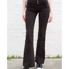 44741679677685 Black Mid-rise Grunge Pants, Non-stretch Grunge Cotton Pants, Grunge Style Pants With Pockets For Fall, Grunge Non-stretch Bottoms With Pockets, Grunge Bottoms With Pockets For Fall, Fall Grunge Pants With Pockets, Non-stretch Grunge Bottoms With Pockets, Black Fitted Grunge Bottoms, Fitted Black Grunge Bottoms