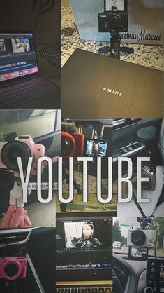 a collage of photos with the words youtube on them