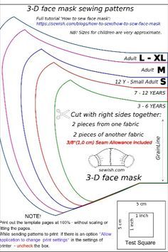 the instructions for how to make face masks in 3 d's and 5 d's