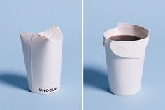 two photos of an uncoup coffee cup