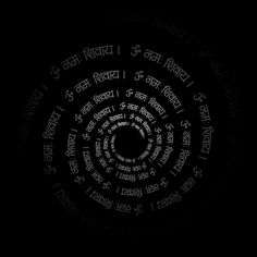 the words are written in multiple languages on a black background with white circles and lines