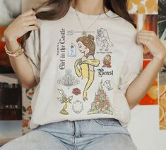 Disney Princess Belle Shirts, Disney Character Tee, Beast Mode Disney Shirt, Beauty And The Beast Characters, Disney Couple Shirts, Disney Shopping, Matching Mom, Disney Beauty And The Beast, Character Sketch