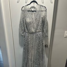 Women’s Dress. Size 8. Silver Grayish Pearl/ Beading. With Sleeves. Pearl Beading, Size 8 Dress, Pearl Beads, Beading, Womens Sizes, Womens Dresses, Beads, Grey, Silver