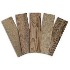 four different types of wood planks on a white background