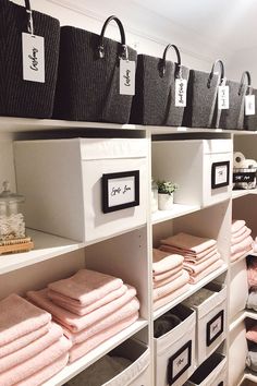 an instagram photo of towels and other items on shelves