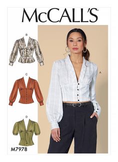 a women's blouse and pants sewing pattern