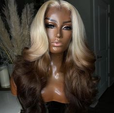 OmBre Blonde Highlight Lace Wigs For Women Synthetic Lace Front Wigs 13X4 Long Body Wave Pre Plucked With Baby Hair Long Fiber About this item ��High Quality Lace Wig�� These synthetic lace wigs are made of high quality heat resistant synthetic fiber. Hair replacement wigs can be heated within 280℉. ��Soft Texture�� Glueless lace wigs are full, light weight, soft, no tangle, no shedding.The lace color of the synthetic wig is medium brown, which is the same as the skin tone. You can also make bab Glamour Hair, Blonde Highlight, Brown Ombre Hair, Ombre Blonde, Synthetic Lace Wigs, Ombre Wigs, Lace Closure Wig, Brown To Blonde, Wigs For Women