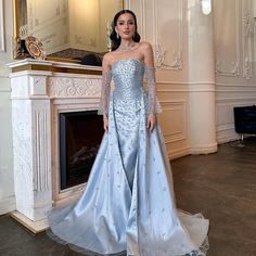 Silver Gray Gown Elegant Evening Dress - Golden Atelier Gray Evening Gown, Dubai Evening, Yellow Evening Dresses, Grey Evening Dresses, Champagne Evening Dress, Gold Evening Dresses, Formal Parties, Red Evening Dress, Blue Evening Dresses