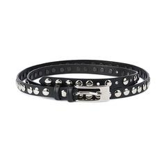 Buy Black Studded Belt 1.5 Cm - Studded Leather Belt - Womens Studded Belt - Belt With Studs - Black Leather Studded Belt - Black Studded Belt Women's BELT SIZE: Choose from drop down menu above BELT HEIGHT: 5/8″ | 1.5 cm LEATHER: Genuine Italian leather COLOR: Black BUCKLE: Metal, silver color RIVETS: Silver color CONDITION: New INCLUDED: Dust bag Removable belt buckle, so you use your favorite buckle with the belt. ALL BELTS ARE MEASURED FROM THE LEATHER PART'S END TO THE MIDDLE HOLE. DISCOVER Black Punk Belt With Rivets, Black Leather Belts With Rivets, Black Leather Belt With Rivets, Black Leather Belt With Edgy Style, Edgy Black Belt Buckle With Removable Belt, Adjustable Black Belts With Studs, Adjustable Black Belt With Studs, Adjustable Black Belt Buckles With Rivets, Edgy Black Belt Buckles