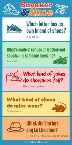 an info sheet with different types of shoes and footwear on it's sides