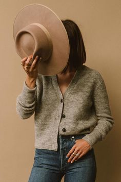 Just Female REBELO KNIT CARDIGAN - GREY MELANGE | Garmentory Grey Cardigan Outfit, Vintage Men Style, Celebrities Leather Jacket, Rancher Hat, Rib Knit Cardigan, Wool Fedora, Fashion Hacks, Cardigan Women, Simple Fashion