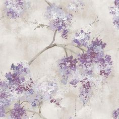 sample weeping cherry tree peel stick wallpaper in purple by roommates for york wallcoverings 1 Wallpaper In Purple, Cherry Tree Blossom, Weeping Cherry Tree, Weeping Cherry, Roommate Decor, Tree Blossom, Room Visualizer, Mazzy Star, Affordable Decor