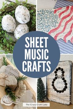 the craft lady's sheet music crafts are great for kids to make and sell