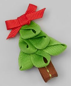 Love this Christmas tree hair bow Hair Clips Diy