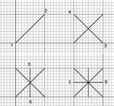 four intersecting lines are shown in the same pattern