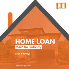 an orange house with the words home loan written in white on it, and text that reads