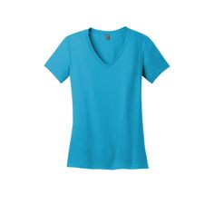 Buy the District® Women's Perfect Weight® V-Neck T-Shirt at Michaels. com. This classic woman's cotton t-shirt is the perfect addition your closet. Featuring a v-neck and short sleeves, this tee can be dressed up or down with accessories. This classic woman's cotton t-shirt is the perfect addition your closet. Featuring a v-neck and short sleeves, this tee can be dressed up or down with accessories. Details: Available in multiple colors and sizes 4.3 oz. 100% combed ring spun cotton, 32 singles Blue Cotton V-neck T-shirt, Basic Blue V-neck T-shirt, Turquoise Cotton Short Sleeve T-shirt, Vinyl Style, Custom Made T Shirts, Bright Turquoise, Woven Labels, How To Make Tshirts, Promote Your Business