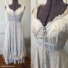 Gunne Sax Aesthetic, Gunne Sax Sundress, Vintage Prairie Dress, Gingham Outfit, Digital Dress, Shabby Chic Clothes