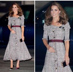 the duke and princess of cambridge are dressed in tweed dresses for their official state visit