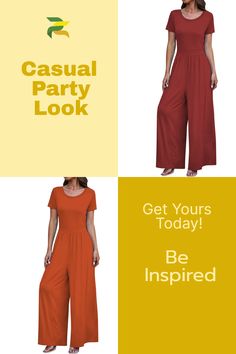 Embrace summer flair with wide-leg summer jumpsuits, the quintessential casual summer party outfit. Perfect for your summer weekend style or a casual summer date outfit. This effortlessly chic outfit ranks high in trendy outfits for women, blending trendy summer clothes with affordability. For a church-ready look, pair with a sleek cardigan. Casual Summer Date Outfit, Casual Summer Party Outfit, First Date Night Outfit, Trendy Summer Clothes, Summer Date Outfit, Jumpsuits For Women Casual, Trendy Outfits For Women, Dressy Jumpsuits, Cute Party Outfits