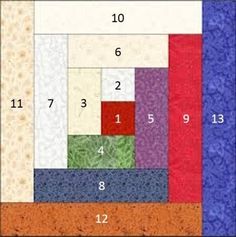 an image of a quilt pattern with numbers on the bottom and one in the middle