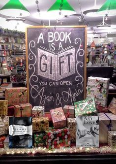 a book is a gift you can open again and always sign in front of it