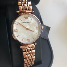 Brand New Emporio Armani With The Tag. No Box Will Make Sure To Wrap It Carefully. Emporio Armani Women's Quartz Stainless Steel Casual Watch, Color:Rose Gold-Toned Ar11110. Display Type : Analog Case Size : 32 Mm Band Color : Rose Gold Dial Color : Mother Of Pearl Bezel Material : Stainless Steel Movement : Quartz Water Resistant : 100 Feet Classic Rose Gold Watches For Gifts, Classic Rose Gold Watches As Gift, Elegant Rose Gold Round Watch, Elegant Rose Gold Watch With Metal Dial, Elegant Rose Gold Watch With Round Dial, Rose Gold Jewelry And Watches For Formal Occasions, Elegant Rose Gold Watch As A Gift, Elegant Rose Gold Watch As Gift, Elegant Rose Gold Watch For Gift