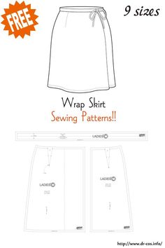 the sewing pattern is shown for this skirt