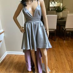 New With Tag Perfect For Prom Or A Special Occasion! -Color: Silver & Purple -Size: Small Dresses Windsor, Waterfall Dress, Windsor Dresses, Windsor, Color Purple, High & Low, High Low Dress, High Low, Two Tone