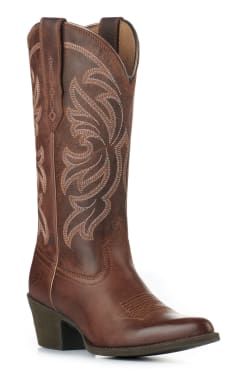 Ariat Women's Heritage Sassy Brown Stretchfit Traditional Toe Cowboy Boots Womens Cowgirl Boots Brown, Dark Brown Cowgirl Boots, Cowboy Boots Light Brown, Luxury Brown Square Toe Cowboy Boots, Cowgirl Boots Square Toe, Buckaroo Boots, Cowboy Boots Square Toe, Alligator Boots, Ostrich Boots