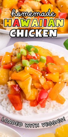 Hawaiian chicken Hawaii Chicken, Stuffed Bell Peppers Chicken, Pineapple Chunks, Chinese Cooking Wine, Ground Chicken Recipes, Hawaiian Chicken