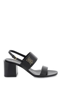 Burberry sandals crafted in leather and featuring the TB monogram with gold piped trim applied to the wide band. Adjustable strap, leather footbed and leather sole. Burberry Sandals, Genuine Leather Sandals, Prada Designer, Wide Bands, Roberto Cavalli, Burberry Bag, Victoria Beckham, Shoe Brands, Womens Backpack