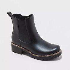 Women's Celina Chelsea Boots With Memory Foam Insole - Universal Thread™ Black 9 : Target Chelsea Boots Outfit, Beach Socks, Chelsea Rain Boots, Western Ankle Boots, Tall Riding Boots, Shoes Boots Ankle, Rubber Boot, Zipper Boots, Black Chelsea Boots