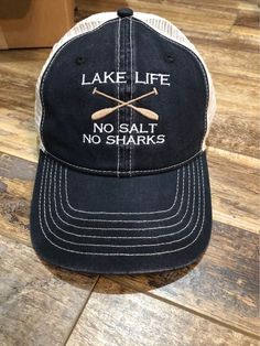 Comfort Color Brand Trucker Caps with back mesh are light weight and perfect for the heat of summer. Back plastic snap back Fun ball cap shows you are a true lake lover. Great for lazy weekends on the water. Your choice of thread color Thank you for looking! Lake Life-no salt-no sharks Distressed Baseball Cap For Outdoor, Casual Trucker Hat With Mesh Back For Baseball Season, Casual Trucker Hat With Mesh Back And Curved Bill, Casual Trucker Hat With Mesh Back, Casual Mesh Back Baseball Cap, Summer Baseball Cap With Letter Print For Outdoor, Casual Visor Hat With Mesh Back, Baseball Season Trucker Hat For Beach, Summer Sports Trucker Hat With Embroidered Logo