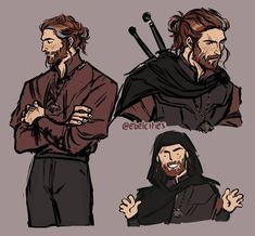 some character sketches for the upcoming game of thrones, with different poses and hair styles