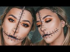 Get ready to blow everyone away this year with these Halloween makeup ideas for women. They're perfect for parties, handing out candy and costume contests. Voodoo Doll Makeup, Doll Halloween Makeup, Creepy Doll Makeup, Goddess Costumes, Doll Makeup Halloween, Doll Face Makeup, Halloween Makeup Tutorial Easy