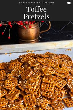 a pile of pretzels sitting on top of a counter