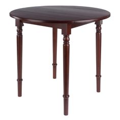 a wooden table with two legs and a small round top on the bottom is shown