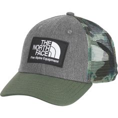 We know your aspiring explorer is bound to adore the classic style and lasting comfort of The North Face's Mudder Trucker Hat. Plus, we can't help but fawn over its recycled polyester knit mesh that's as eco-friendly as it is breathable. Black The North Face Hats For Outdoor Activities, Functional The North Face Hat For Outdoor Activities, Green Mesh Hat For Outdoor, Green Mesh Outdoor Hat, Functional Hats With Curved Bill For Outdoor, Functional Outdoor Hat With Curved Bill, Casual The North Face Hat For Outdoor Activities, Casual The North Face Hats For Outdoor, Durable Casual Hat For Outdoor Work