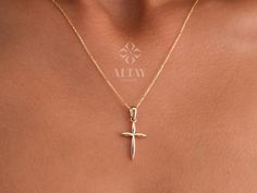 "ABOUT PRODUCT This 14K Gold Cross Necklace is suitable gift for girlfriend, mom and her. You can even buy as a birthday gift for your friends or anniversary gifts, If you want to add a special note we can write for you and put to inside of package. We manufacture our jewelry pieces with carefully and after production we double checking in quality control department. Our main idea is keep our items for daily wearing especially for minimalist jewelry pieces. This lovely cute 14k Gold Cross Neckla White Gold Cross Jewelry Gift, Gift Cross Necklace With Diamond Cut, Diamond Cut Cross Necklace As Gift, Cross Jewelry For Birthday And Mother's Day, White Gold Cross Jewelry For Mother's Day, 14k Gold Cross Necklace With Diamond Cut As Gift, Gift 14k Gold Cross Necklace, Dainty Cross Jewelry For Mother's Day, Mother's Day White Gold Cross Jewelry