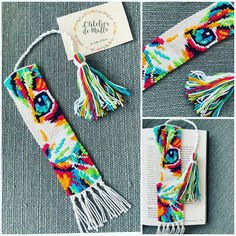 the colorful tie - dyed scarf is next to an envelope with a note on it