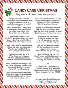 a candy cane christmas poem with the words candy cane christmas