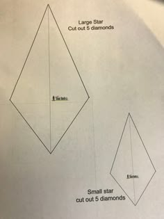 the diagram shows how to make an origami diamond out of paper and cut out 5 diamonds