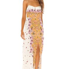 Free People Bohemian Floral Maxi Dress, Size Medium. New Without Tags. Beautiful Dress For Shower, Wedding, Festival Or Summer Beach Cover Up. Cloth Buttons Up The Front Floral Gypsy Print With Lace Accents Crochet Belt Doesn’t Come With Dress White Printed Floor-length Dress, Fitted Boho Dress With Boho Print For Brunch, Fitted Boho Print Dress For Brunch, Summer Printed Maxi Dress For Wedding, Summer Wedding Printed Maxi Dress, White Sleeveless Boho Print Maxi Dress, White Boho Sundress With Boho Print, White Boho Print Sundress, White Floral Print Maxi Dress For Festivals