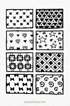 four different patterns are shown in black and white