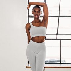 Matching Sets. That’s Los Angeles. Azaire is shown here wearing our 8389GD Garment Dye One Shoulder Crop Top with our 83280GD Garment Dye Legging in Light Grey. Made in South Central, Los Angeles by experienced workers earning fair wages. #thatslosangeles #losangelesapparel #dovcharney #basics #madeinusa Oversized Jacket, Shoulder Crop Top, Cotton Spandex, Black Crop Tops, Matching Sets, Wardrobe Staples, One Shoulder, Top Styles, The Selection